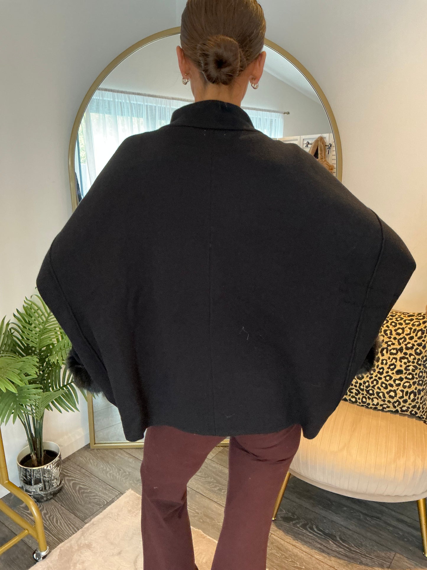 Black “Susie” Fur Trim Cardi