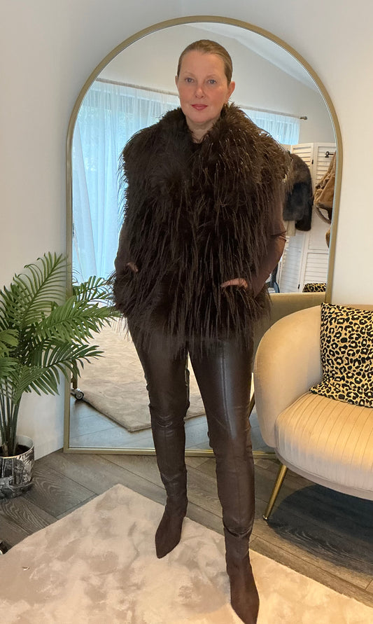 Brown “Lola” Faux Fur Gilet