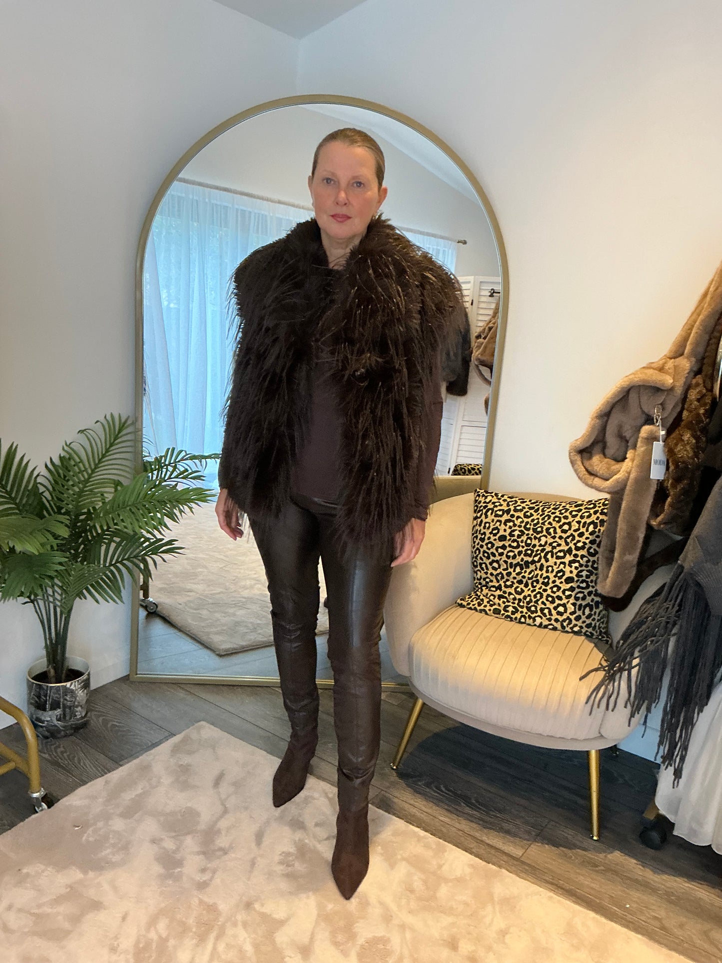 Brown “Lola” Faux Fur Gilet