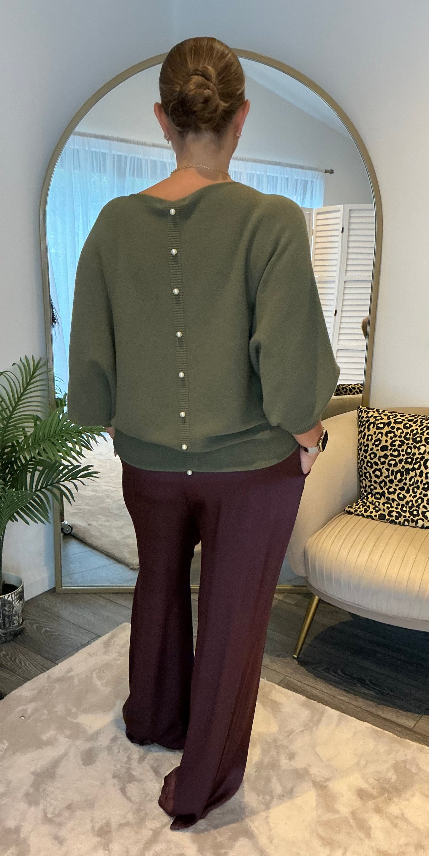 “ Gabriella” Pearl Back Jumper