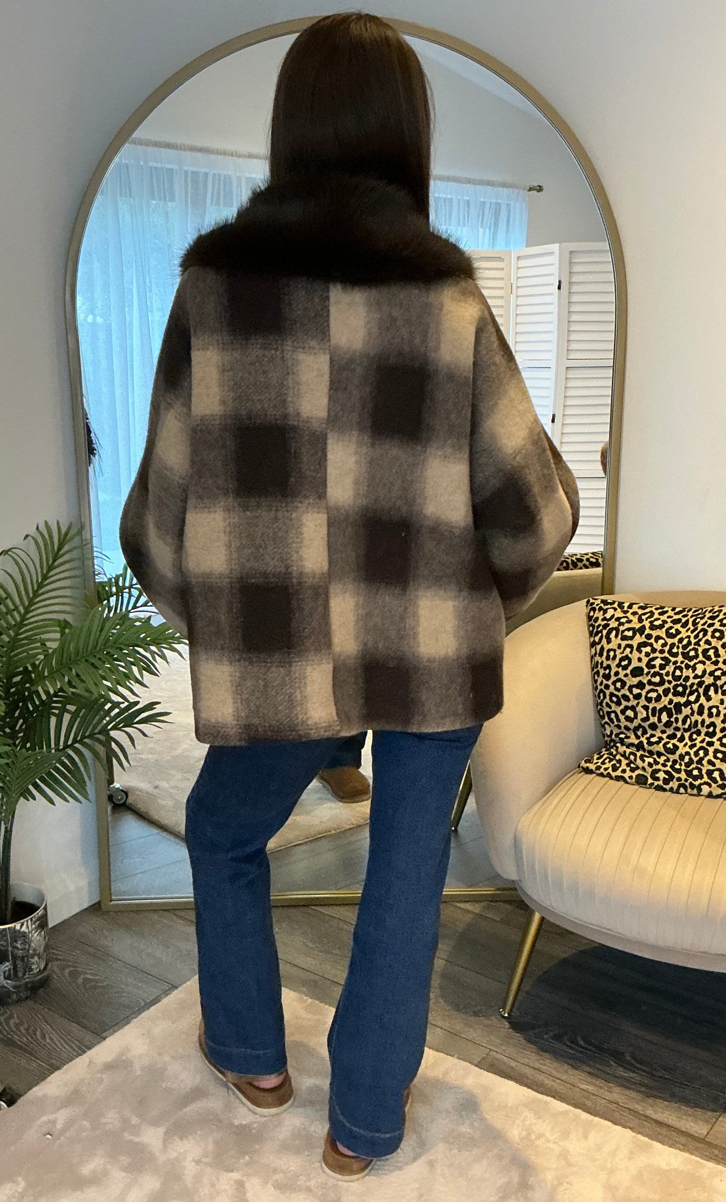 Brown “Maggie” Check Coat