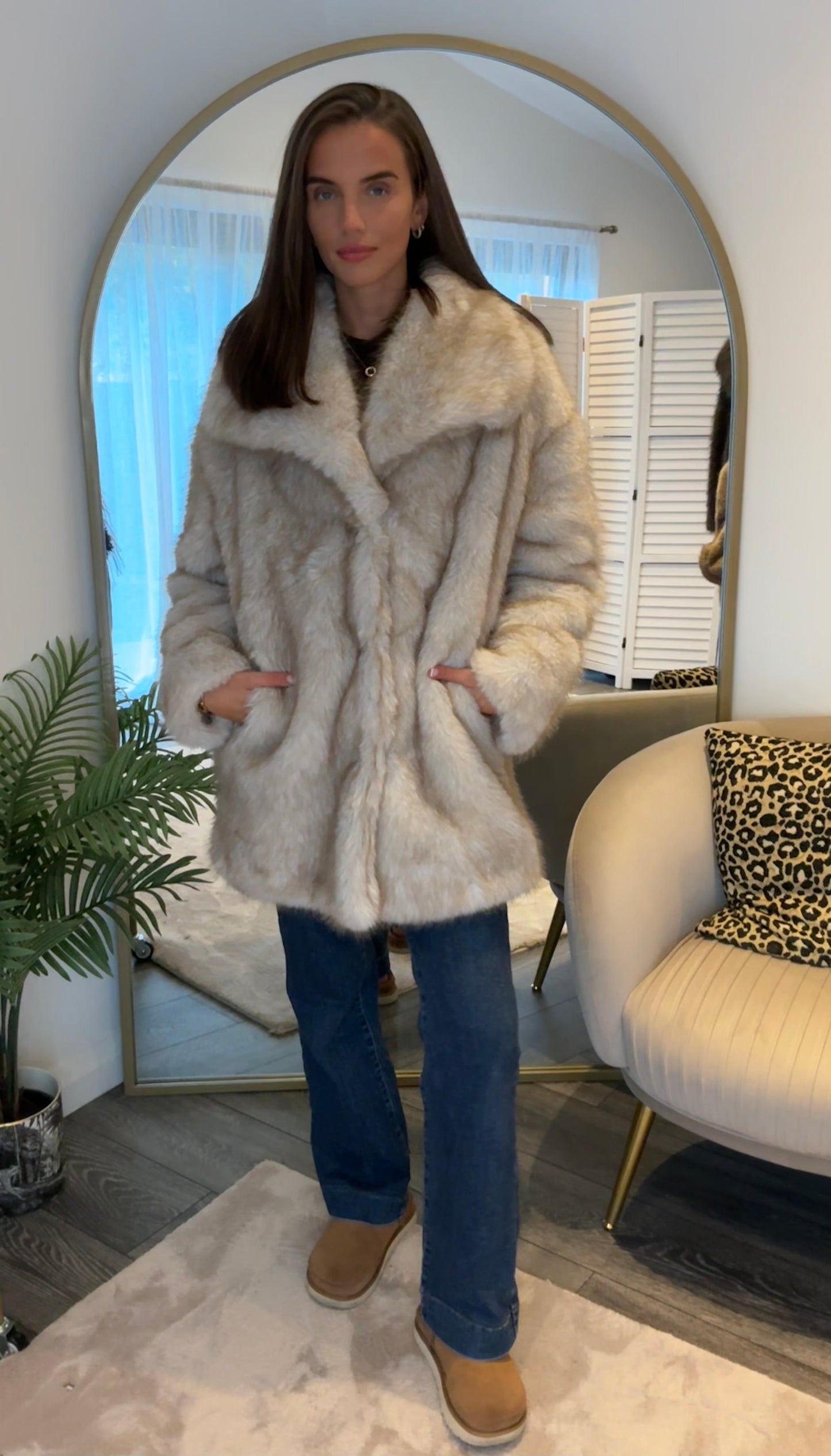 Cream “Gigi” Faux Fur Coat