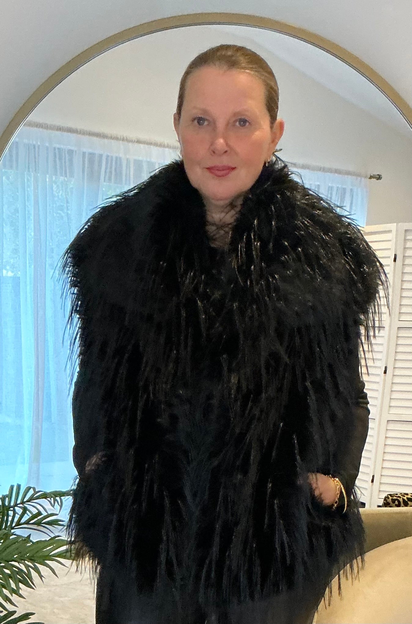 Black “Lola” Faux Fur Gilet