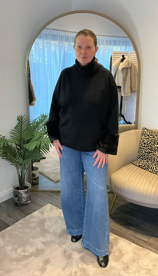 “Vixen” Faux Fur Cuff Jumper