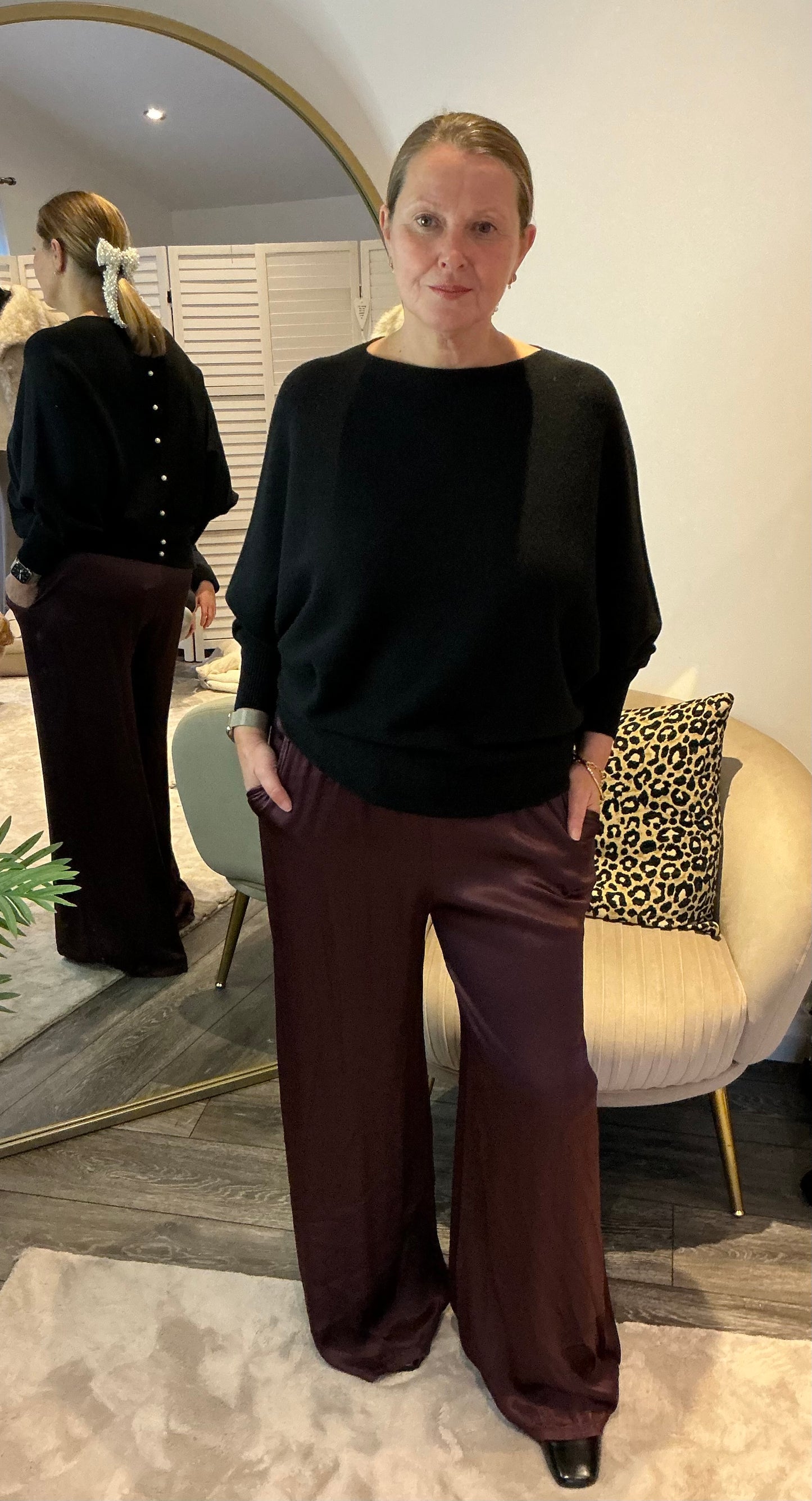 “ Gabriella” Pearl Back Jumper