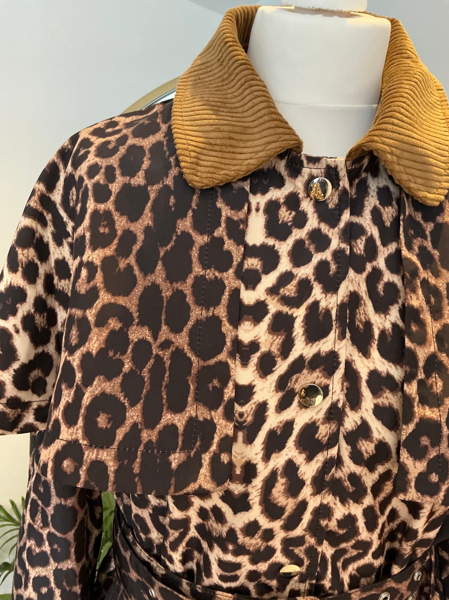 Brown “Lorna” Leopard Trench Jacket