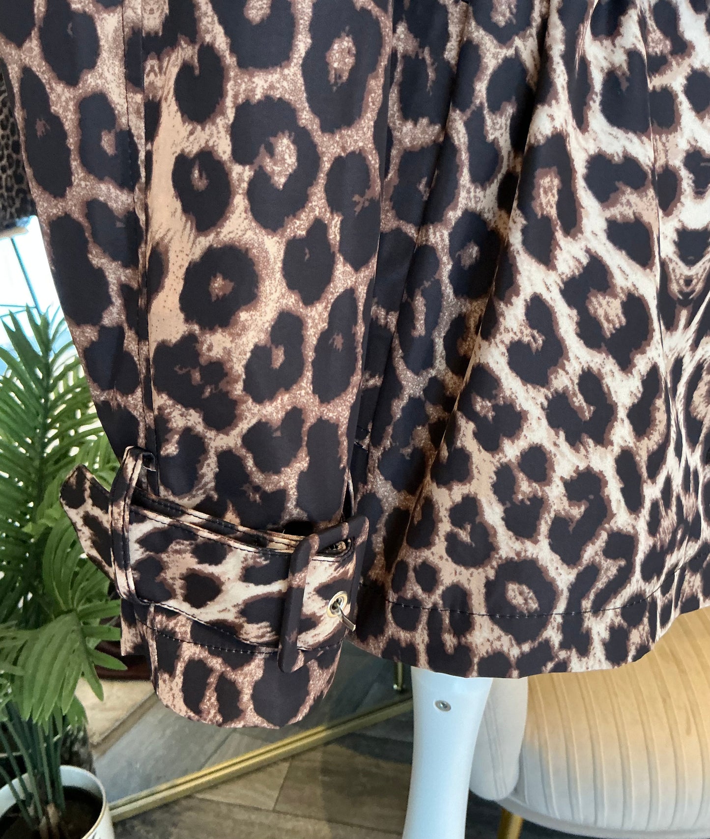 Brown “Lorna” Leopard Trench Jacket