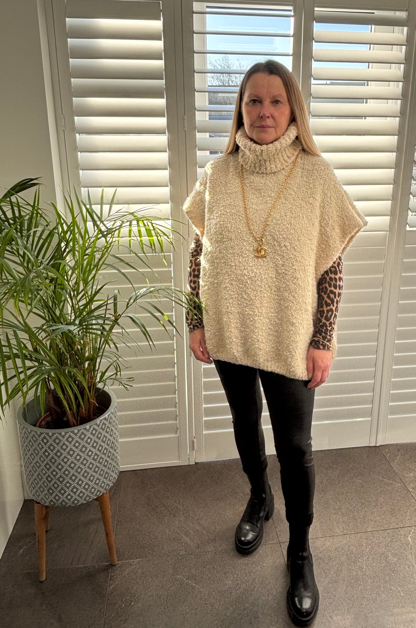 “Jessie” Roll Neck Knitted Tabbard