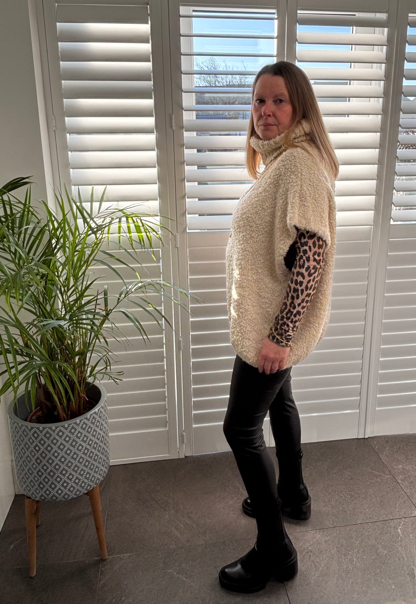 “Jessie” Roll Neck Knitted Tabbard