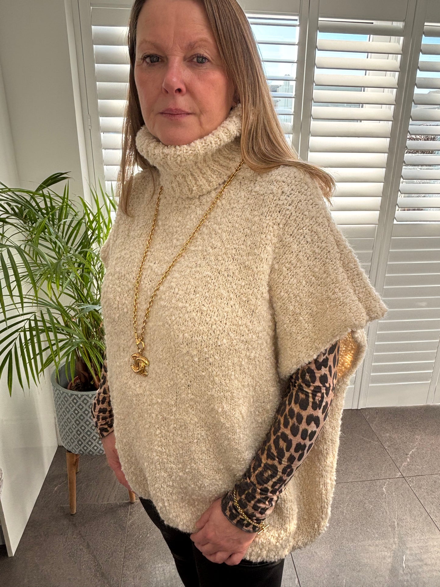 “Jessie” Roll Neck Knitted Tabbard