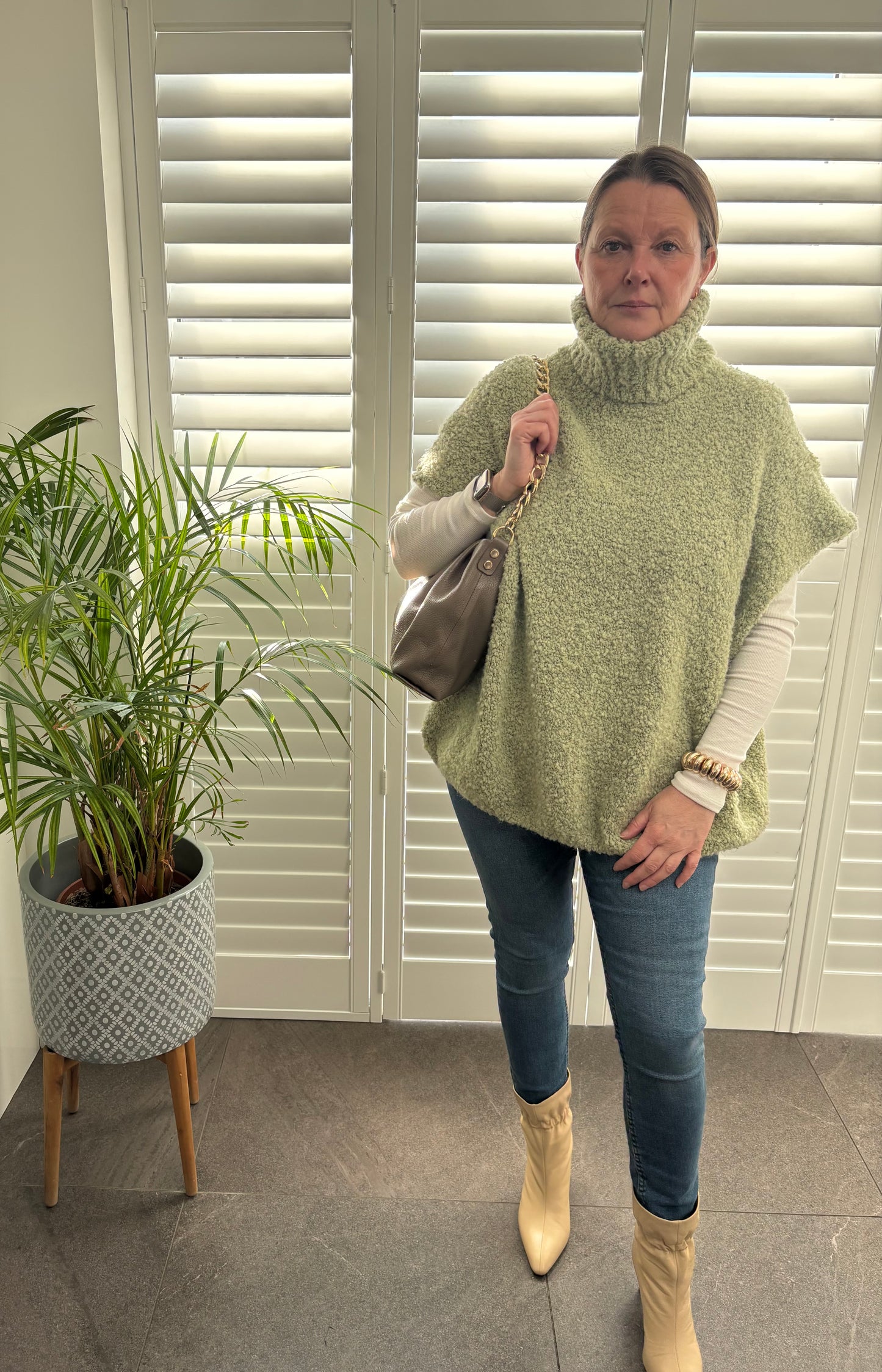 “Jessie” Roll Neck Knitted Tabbard