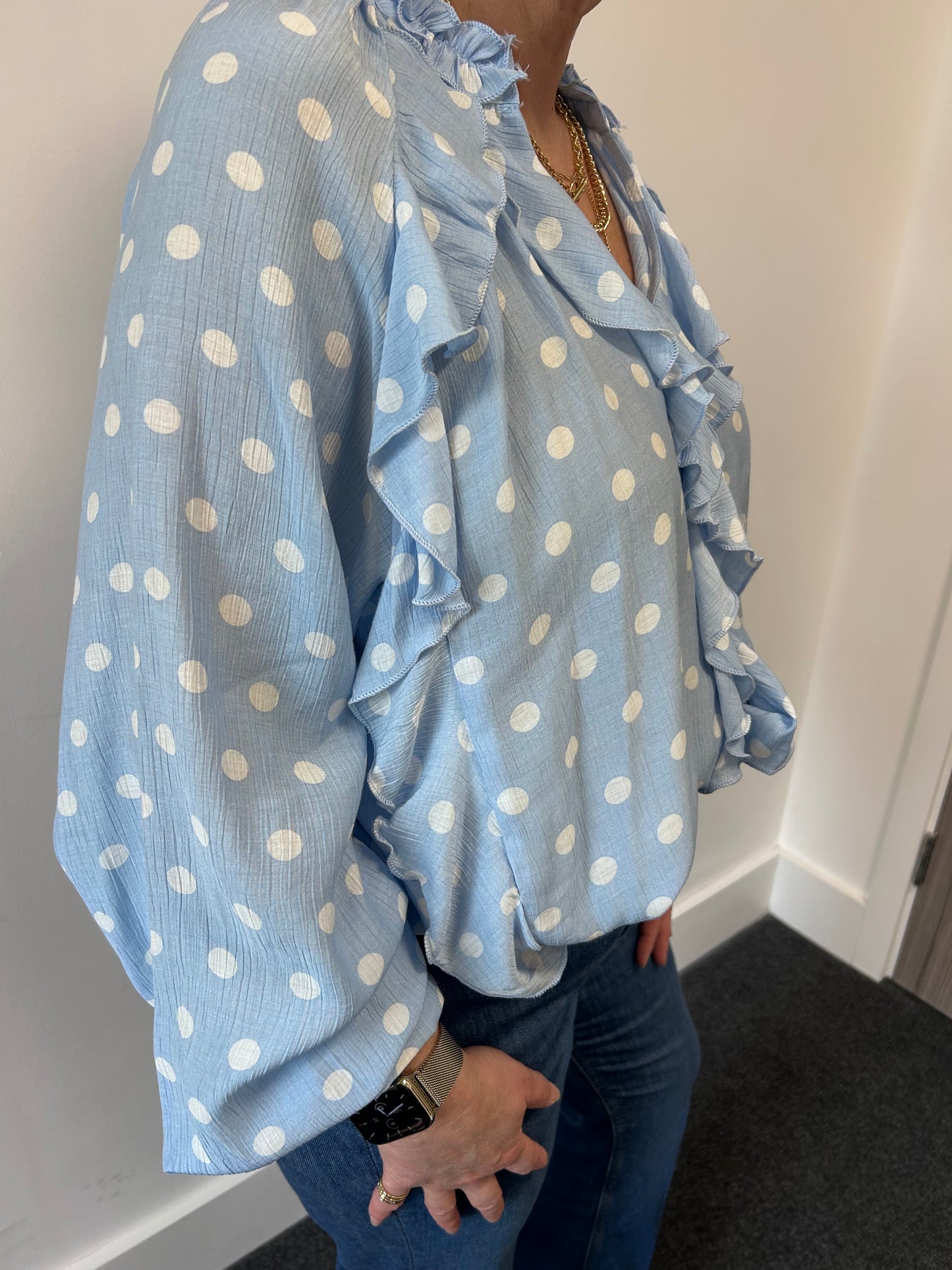 Blue “Bluebell” Spot Blouse