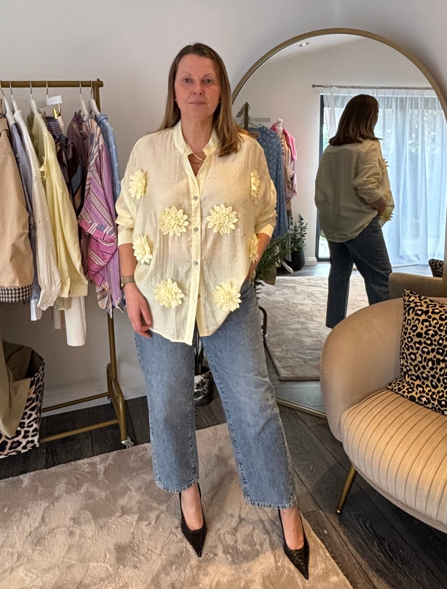 Lemon 3D Flower  Shirt