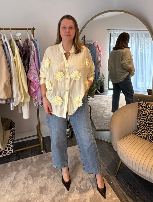 Lemon 3D Flower  Shirt